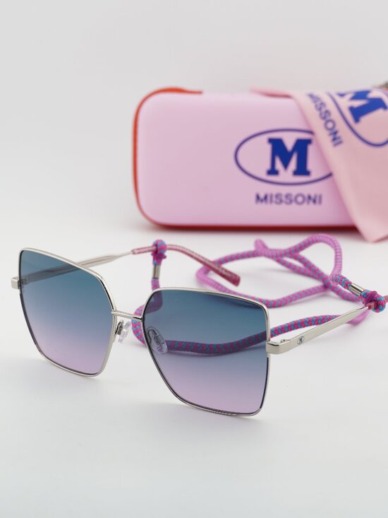 M Missoni MMI 0101/S 0DOH I4 Square Sunglasses - Palladium/Blue main image 3